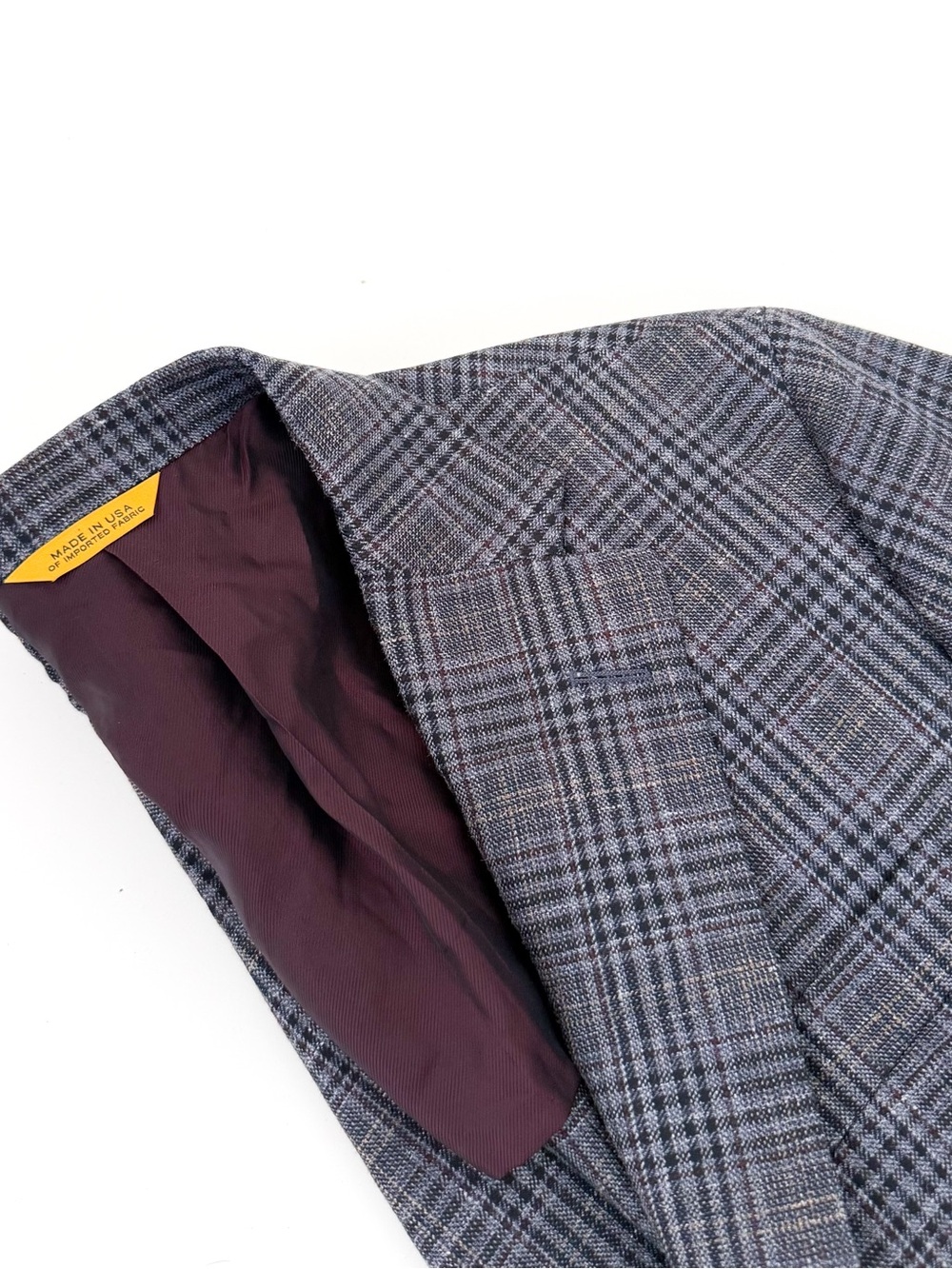 NEW Hickey Freeman Wool Silk Linen Gray Blue Plaid Blazer Sport Coat 40R Men's - Picture 15 of 16